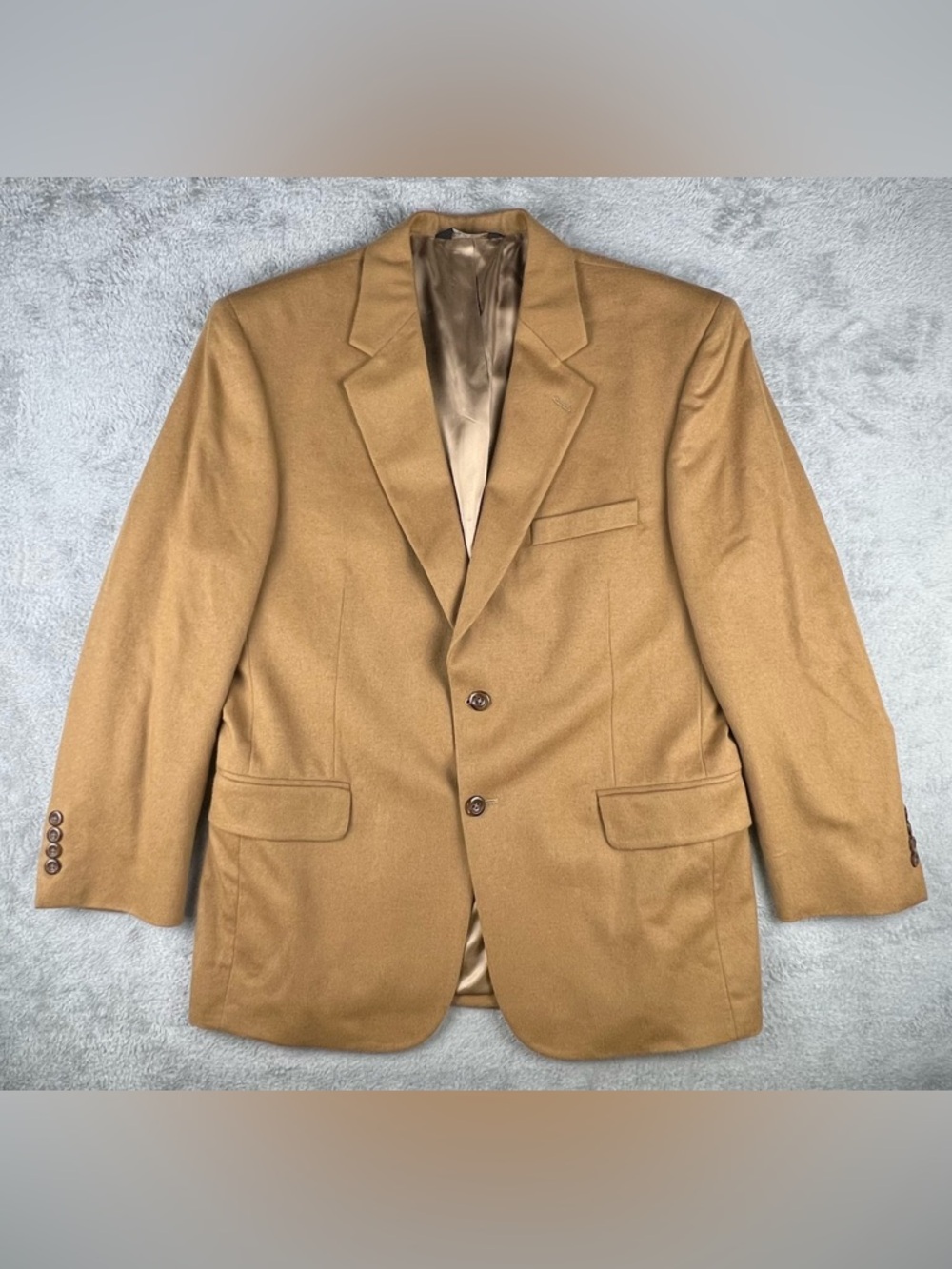 Jos A Bank Mens Cashmere Blazer 42S Solid Tan Soft Sport Coat Jacket